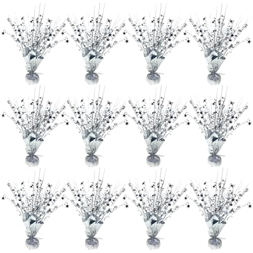 FUBININA 12 Pack Metallic Foil Spray Centerpiece Star Table Decoration