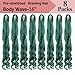 French Curly Braiding Hair 16 Inch Green Curly Braiding Hair 8 Pack 75g/pack Loose Wavy French Curl Braids Hair Extension Pre Stretched for Black Women Hair Extensions (16inch,8 pack,Green)