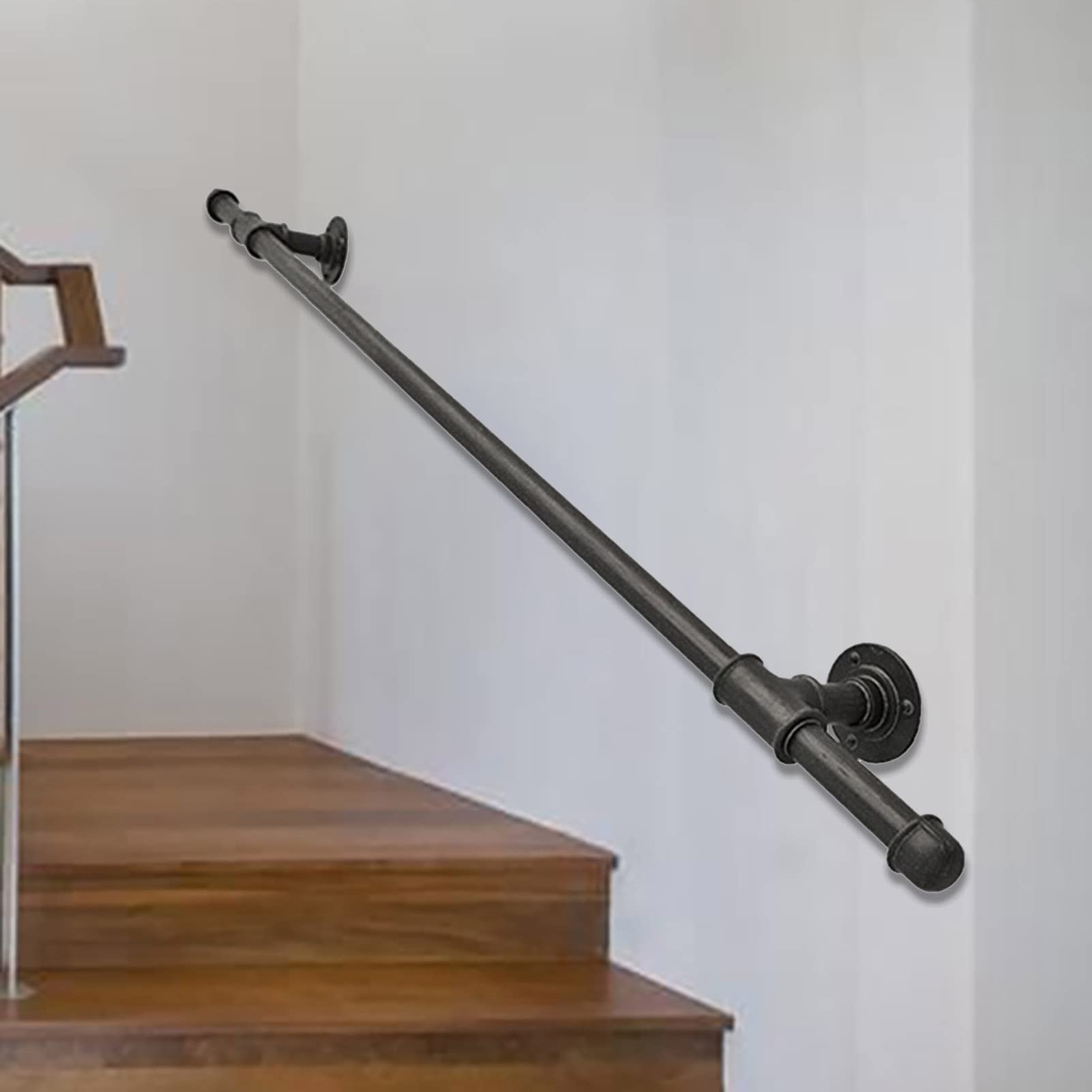 Rampe d'escalier extérieure et intérieure barre d'appui murale en fer