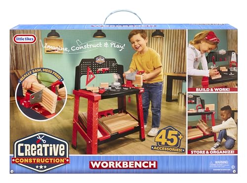 Little Tikes Creative Construction Workbench with 15+ Accessories, Pretend Play Construction Set, for Boys and Girls Ages 3+ Years - image 8