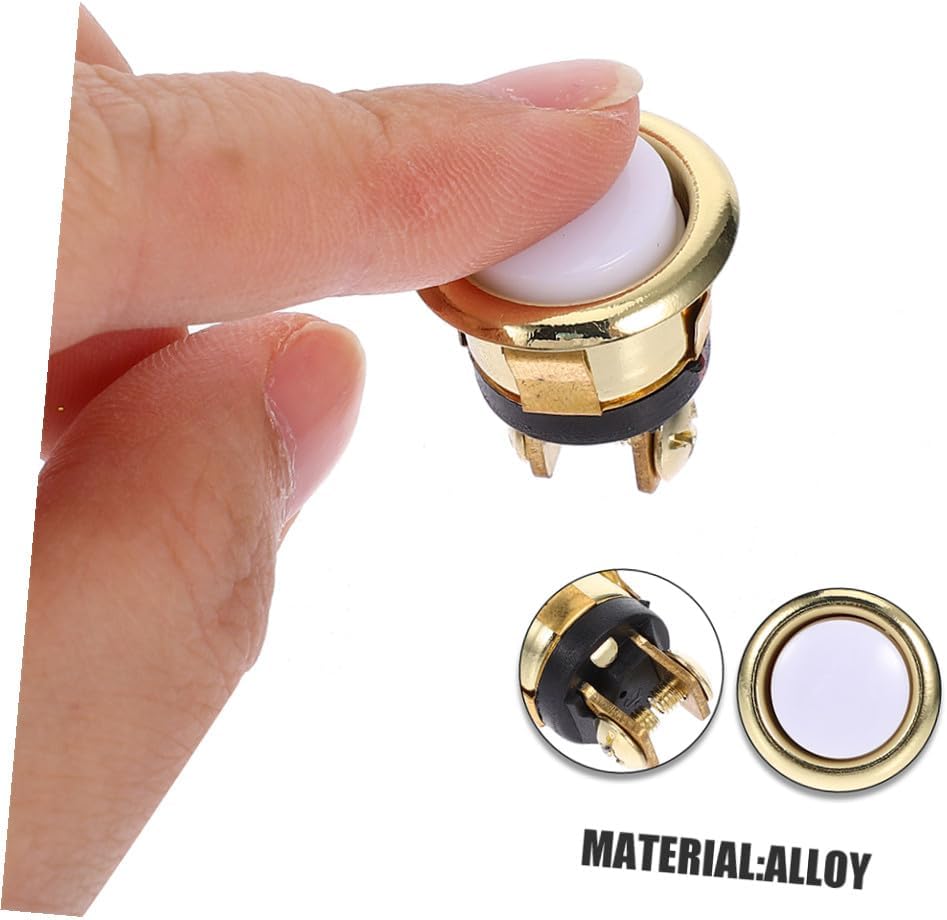 COHEALI 2pcs Lighted round Doorbell Buttons Metal Wired Replacement Push Button Switches for Home Weather Resistant Vintage Style with Gold Plated Finish