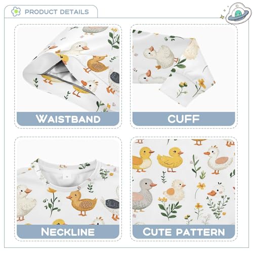 JUNZAN Cartoon Cute Pet Duck White Kids Girls Hoodie Sweatshirt Crewneck Hoodies for Girls Sports 4T3