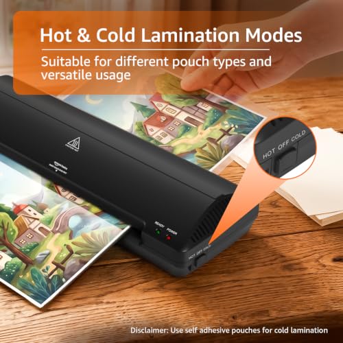 Amazon Basics A3 Laminating Machine | ABS Body | Hot & Cold Laminator | 12 Inch Entry Width | 250 mm/min Speed | Anti-Jam Release | 2 Rollers | for Photos, Documents & Certificates | Black - Image 3