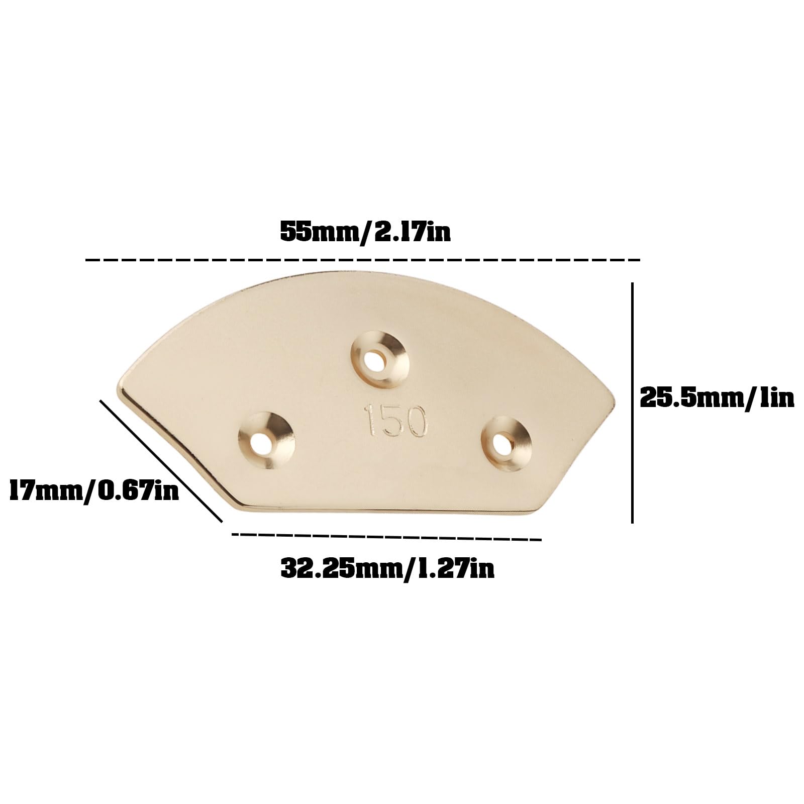 SG Store 1 par de placas de latón para zapatos con tornillos 55 x 32,5 x 25,5 mm para zapatos y botas de cabeza grande