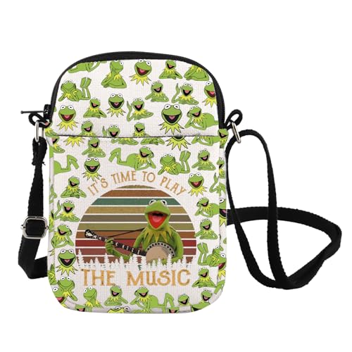 FOTAP Singing Frog Crossbody Bag Green Forg Lover Gift Frog Green Fan Shoulder Bag Comedy Movies Inspired Gift