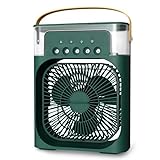 frostiq ArcticMist Air Cooler Mobile Klimaanlage 4-in-1 mit 600ml Wassertank, USB Ventilator, 3 Geschwindigkeiten, 3 Nebelmodi & 7 Farben Nachtlicht