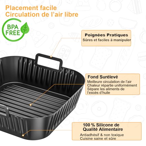 3pcs 5-6,2L Moule Silicone Air Fryer pour Philips 6.2L NA230/00 HD9270/90 – vue 3