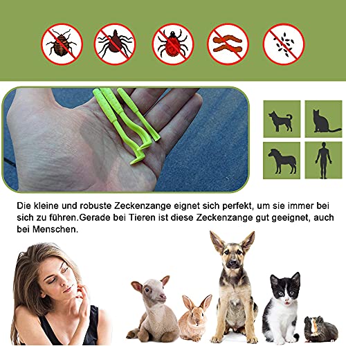 Nepfaivy Zeckenzange für Hunde Katze Kinder - 3er Set Zeckenhaken und 2er Set Zeckenpinzetten, Einfacher und Sicherer Zeckenentferner für Haustier und Menschen