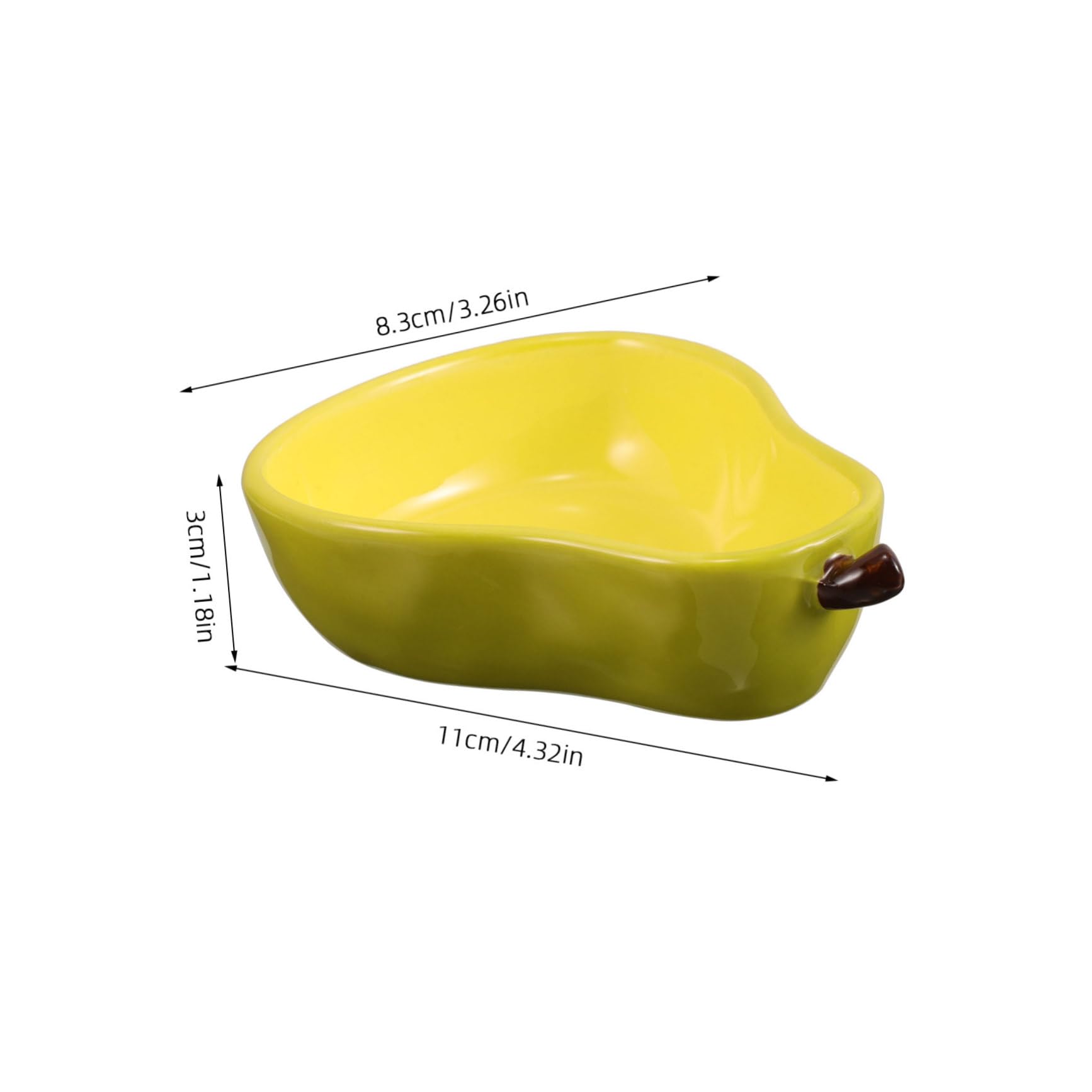 KOMBIUDA Pear Shaped Ceramic Dish Durable Snack Dish for Condiments Dipping Multi Use Decorative Bowl for Home Party for Photography Serving Snacks