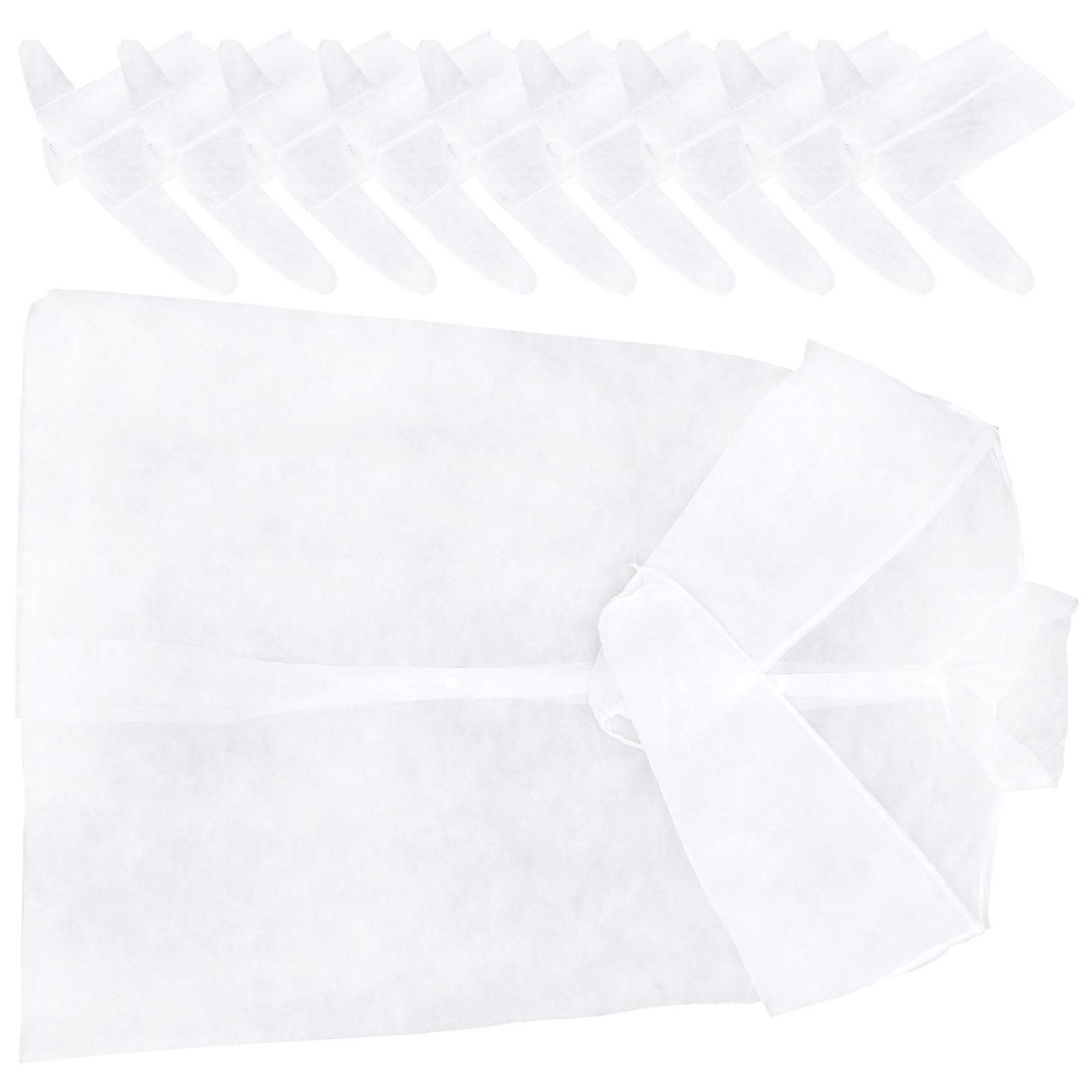Ciieeo 10pièces Lot de Blouses Laboratoire Blanches Jetables Manches Longues Non Tissé Plusieurs styles
