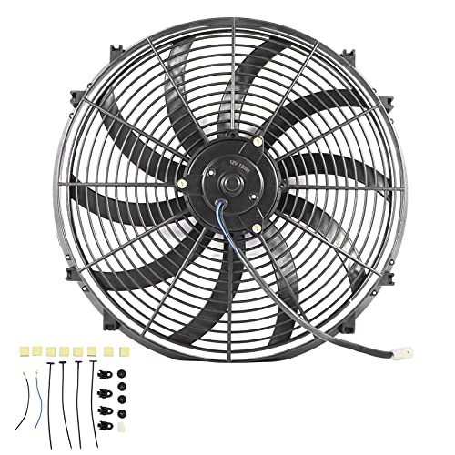 Ventiladores de motor, ventilador eléctrico para aire acondicionado de coche, 16 pulgadas, 10 cuchillas, reemplazo de modificación de empuje y tracción para camiones, RVs DC 12V