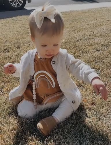 Image of Ali+Oli Silicone Pacifier Clip for Baby (White Wood) 100% Food-Grade BPA Free Newborn Pacifier Holder Infant Binky Clip for Baby Boy or Girl | Food-grade material, Keeps soothers within reach, Secure attachment, Lightweight, Everyday use, Easy cleaning