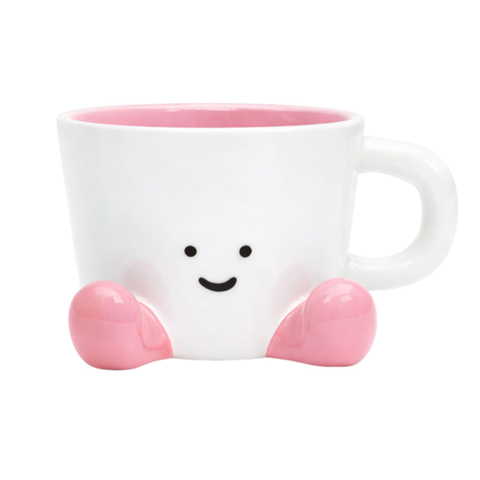 Cosiesnest Funny Feet Coffee Mug Novelty Art Footed Tea Cup Cute Mugs Thermal Decorative Mug Hand-Kneaded Design for Women Men Christmas Birthday Gift Home Office (Pink)