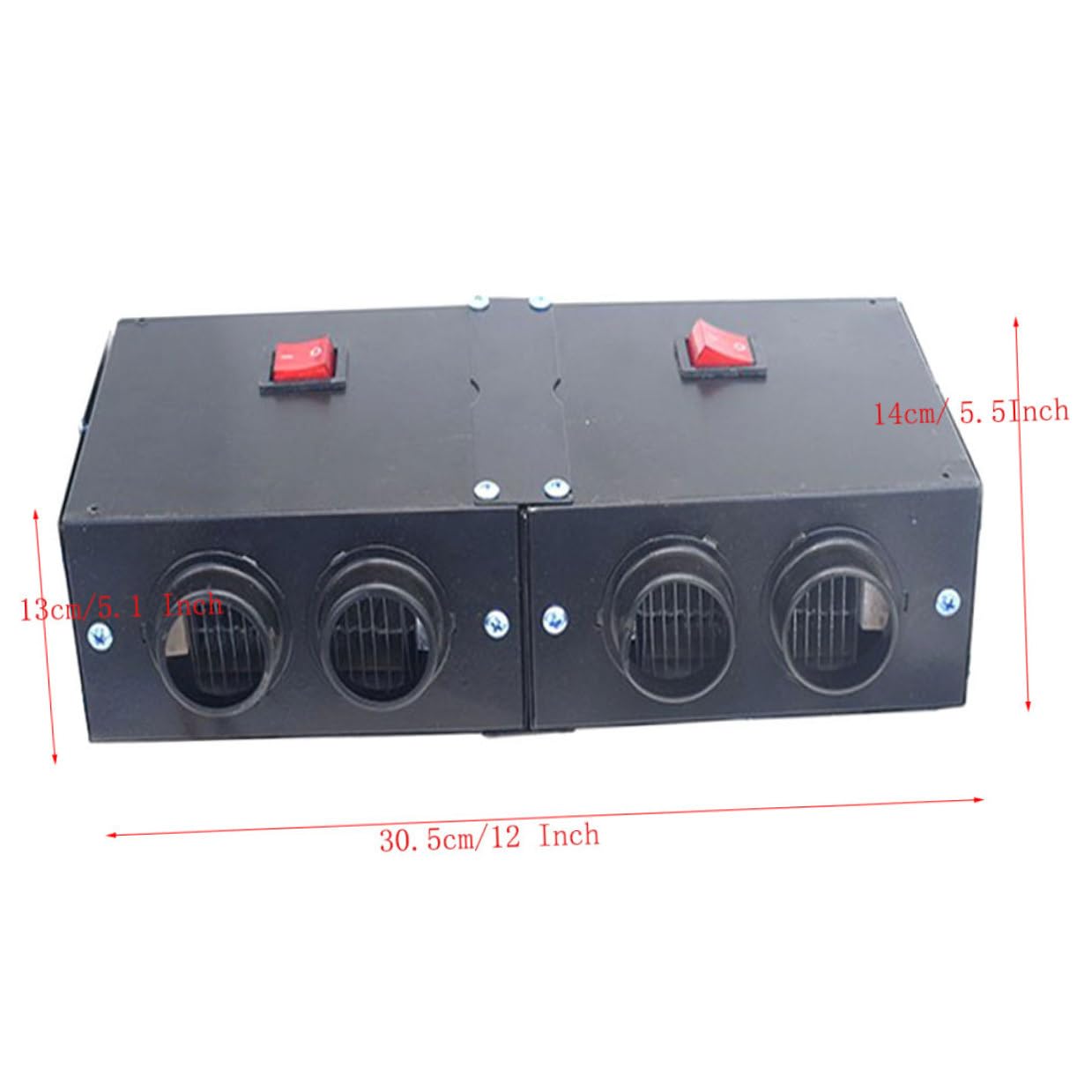 500 W Auto Heizlüfter mit 4 Lüftungsöffnungen 12 v Tragbarer Auto Entfroster Automatische Heizfunktion Leiser Betrieb Sichere Batterieanschluss Heizung für Winter und Sommer