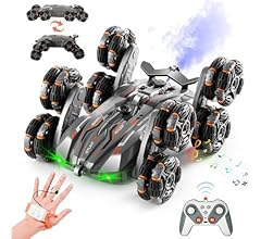 8WD Remote Gesture Sensing Stunt Control Car with Light Spray Effect, Music & Automatic Demonstration 8 Wheel 360°Flip Doub…