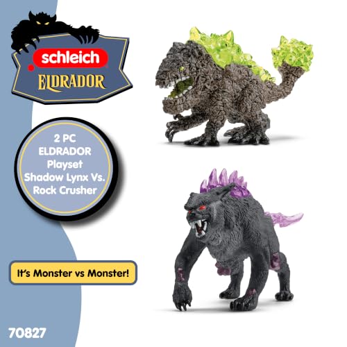 Image of Schleich ELDRADOR - 2PC Shadow Lynx vs. Rock Crusher - Kids 7+ | 70827