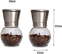 Vista 2 de Juego de molinillo de sal y pimienta, molinillo de sal manual, molinillo de pimienta de cerámica de grosor ajustable, herramienta de cocina, paquete