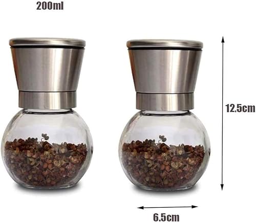 Miniatura 2 de Juego de molinillo de sal y pimienta, molinillo de sal manual, molinillo de pimienta de cerámica de grosor ajustable, herramienta de cocina, paquete