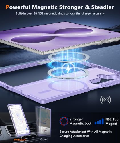 Image of FNTCASE for Samsung Galaxy Z Fold 8 Ultra / Z Fold 7 Case, Fit for Magsafe | Screen Protector, Translucent Matte, 18FT Military Grade Drop Protection, Shockproof Protective Phone Cover, Light Purple