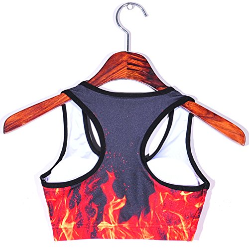 Image of Sister Amy Women's Aerobics Gym Dance Yoga Vest Printed Sports Bra Top Vest