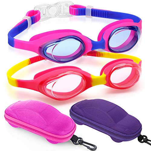 Kids Swimming Goggles, Pack of 2 Swim Goggles for Boys Girls Kid Age 2-10