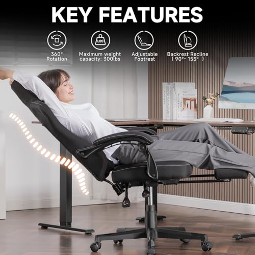 GTPLAYER Gaming Chair, Fabric Computer Office Chair with Pocket Spring Cushion, Ergonomic Office and Gaming, Video Gaming Chair with Linkage Armrests, High Back Desk Chair with Adjustable Recliner - Image 7