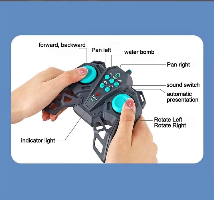 Image of Toyshine Water Ball Shooter Remote Control RC Car Tank with Crab Movement, Watch Remote, Feature Toy 360 Rotating Stunt for Kids Boys Girls - Green