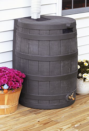 Good-Ideas-Rain-Wizard-50-Gallon-Plastic-Rain-Barrel-for-Outdoor-Rainwater-Collection-and-Storage-Features-a-Metal-Spigot-and-Flat-Back-Design-Oak