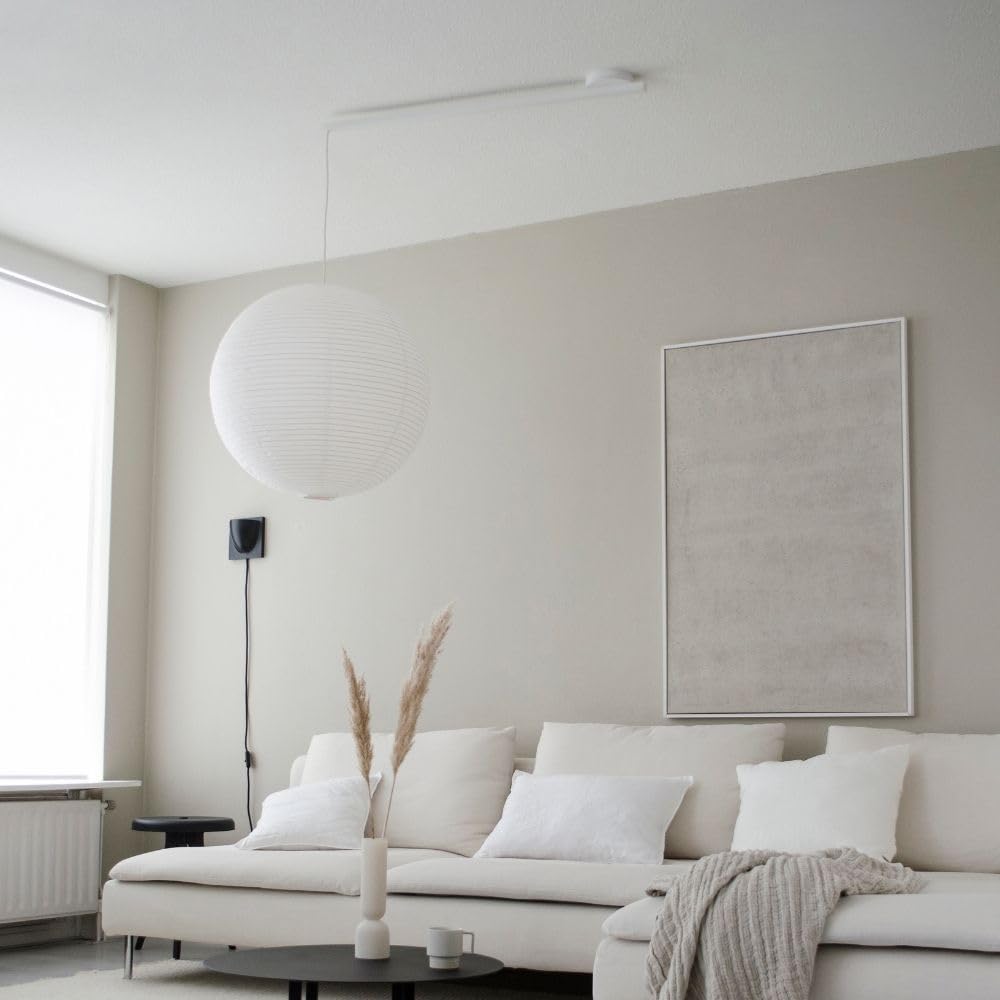Lightswing® Single Sistema de Suspensión para 1 Lámpara Colgante - Blanco Mate - 90 cm - Sistema de Lámpara Ajustable - Fácil de Instalar - Soporte Lámpara Techo - Lámpara de Techo
