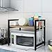 Microwave oven rack Kreatywność metalowa prosta kuchnia przechowywanie półka stojak wózek na przyprawy stojak organizer oszczędność miejsca trwały 60 x 40 x 47 cm (kolor: 2)