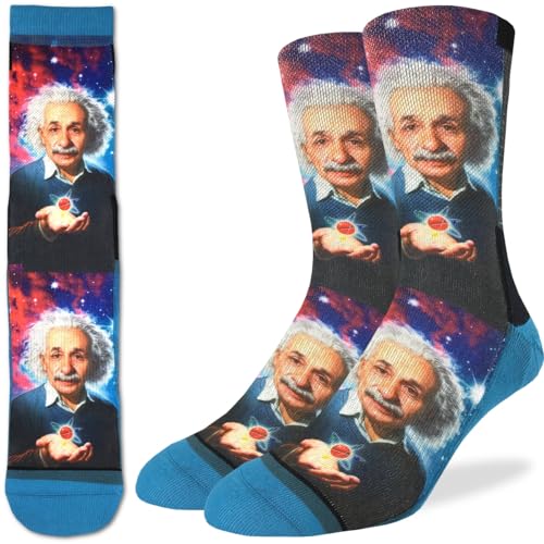 Good Luck Sock Men's Albert Einstein Socks, Adult