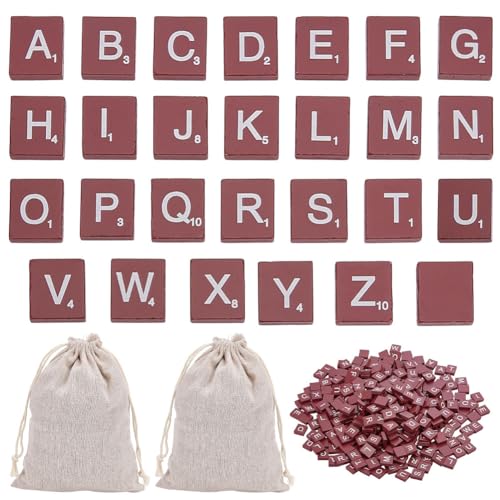 400 piezas de fichas de letras de madera INFUNLY