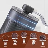 Jomdjmskes Kaffeemühle Manuell, Verstellbarer Manueller Kaffeemühle mit Hochpräzisem, Coffee Grinder mit 40 Einstellbaren Stufen, Tragbare Manuelle Handkaffeemühle, Kegelmahlwerk für Reise, Camping – Ansicht 4
