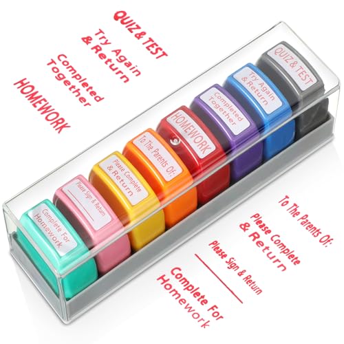 8 Pieces Teacher Stamps for Classroom Grading Motivational Teache...