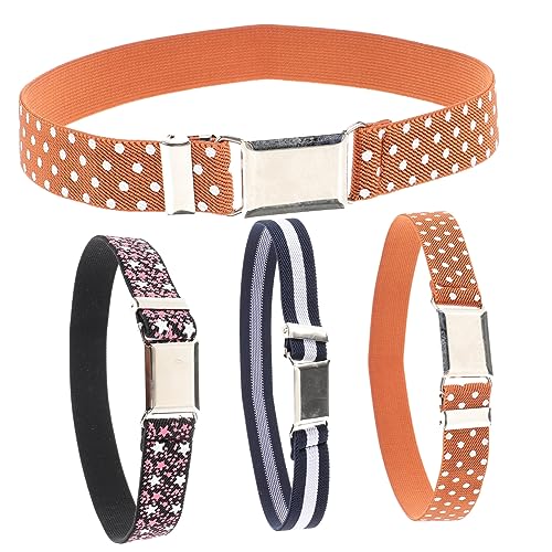 WRITWAA Kids Elastic Waist Belts 4 Pack Boys Girls Belts Stretchy Chic Durable
