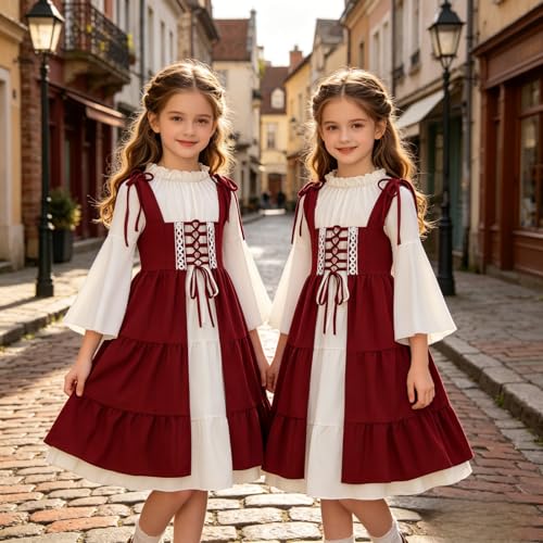 Disfraz medieval para niñas, princesa renacentista miniatura 7