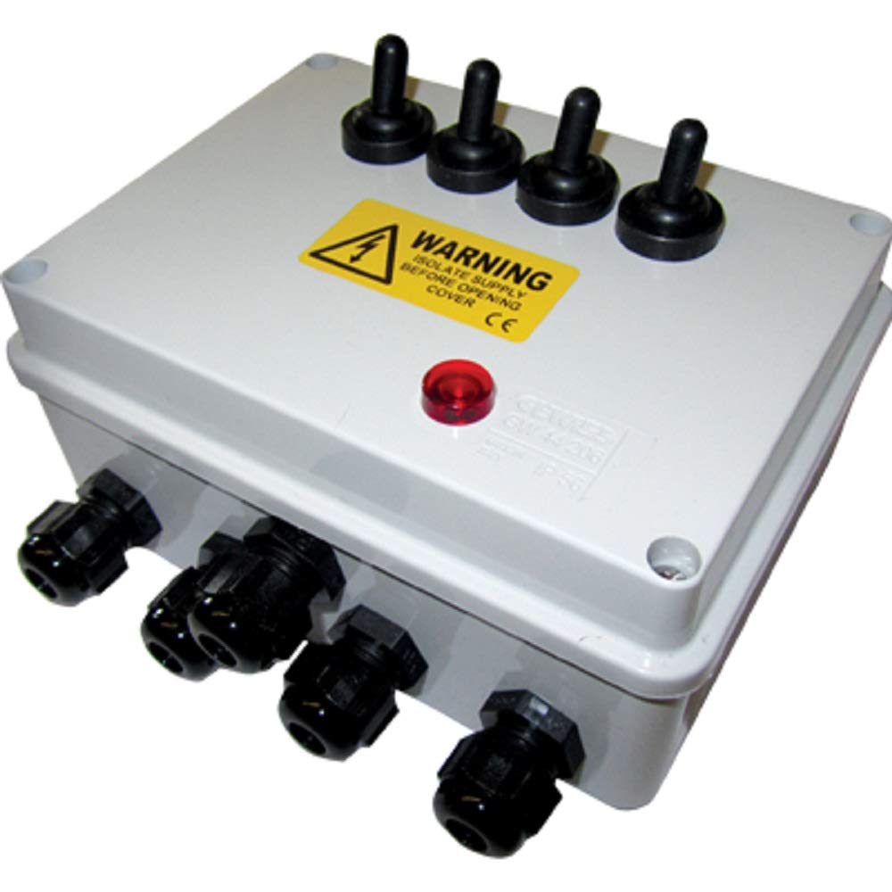 PondXpert 4 Way Weatherproof Switch Box - Pond Pump Filter Electrics etc