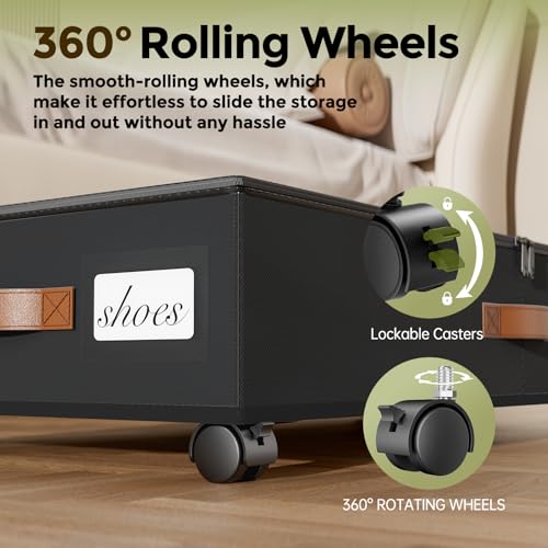 LAMU-Under-Bed-Storage-with-Wheels-2-Pack-Under-Bed-Storage-Containers-with-Clear-Lids-Label-Rolling-Under-Bed-Drawers-for-Clothes-Shoes-Blankets-Black