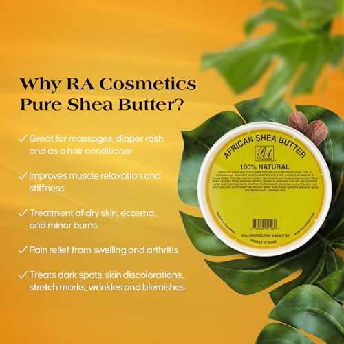 RA Cosmetic's 100% Natural Unrefined Yellow Shea Butter – Pure African Luxury for Skin & Hair - Sourced from Ghana - 16oz Jar - Image 6