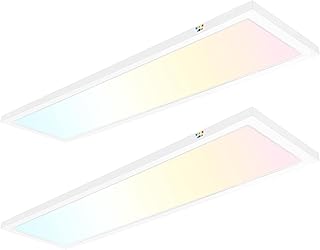 hykolity Luz LED de montaje empotrado CCT seleccionable de panel plano de 1 x 4 pies, 4800 lm, 48 W, regulable, ultra delgada, luz de techo, 3000 K/4000 K/5000 K, luces de montaje en superficie del