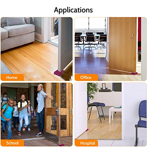Optish Door Stoppers, 3 Pack Rubber Door Stop Non Slip Door Wedge Door Stoppers For Bottom Of Door, Suitable For Carpet, Hardwood, Tile, Stone, Concrete, Linoleum(Pink) #TOP6