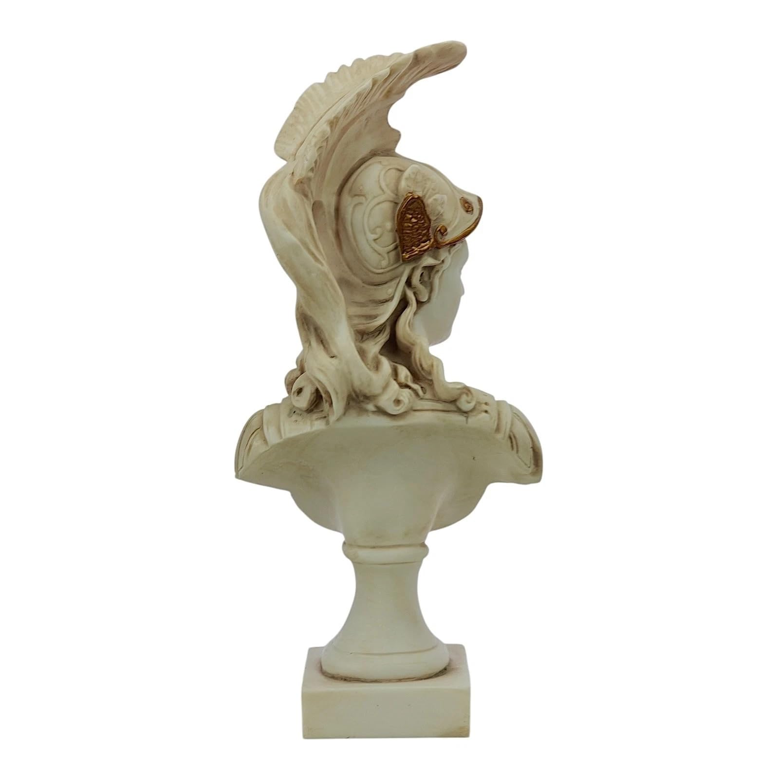 Posąg Atheny, grecka mądrości, odlewana marmurowa rzeźba 36,8 cm, klasyczna figurka głowy Minerva, wykończenie z szarej patyny, ręcznie wykonana w Grecji
