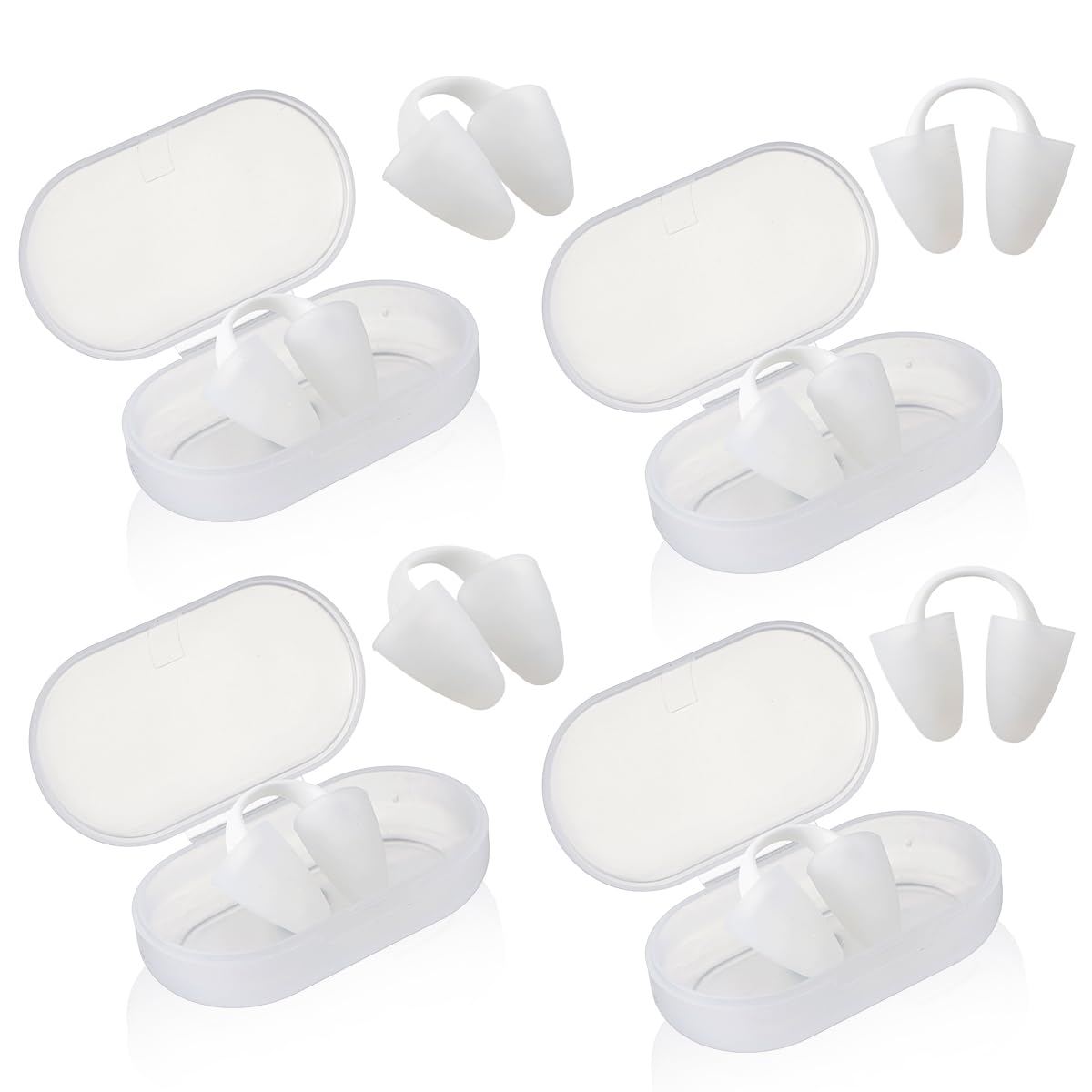 4 Pcs Nose Plugs for Swimming Silicone Waterproof Swim Nose Plugs Swimming Nose Clips with Storage Bag for Adults Kids Beginners, Ensure Comfort and Safety in Pool