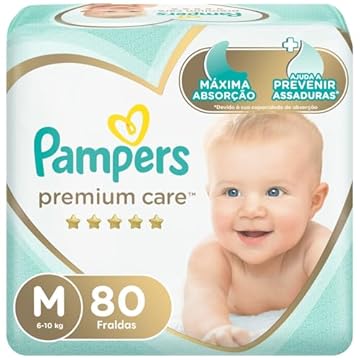 Fralda Pampers Premium Care M - 80 fraldas