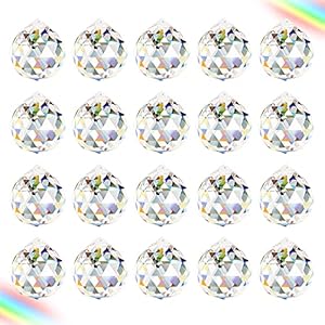 Aipaide 20 mm kristalglazen bol, regenboogkristal, 20 stuks kristallen hangers, decoratieve kristallen ballen, sieraden…