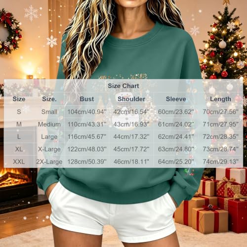 Christmas Sweatshirts For Women Graphic Holiday Casual Pullover Daily Tops - image 4