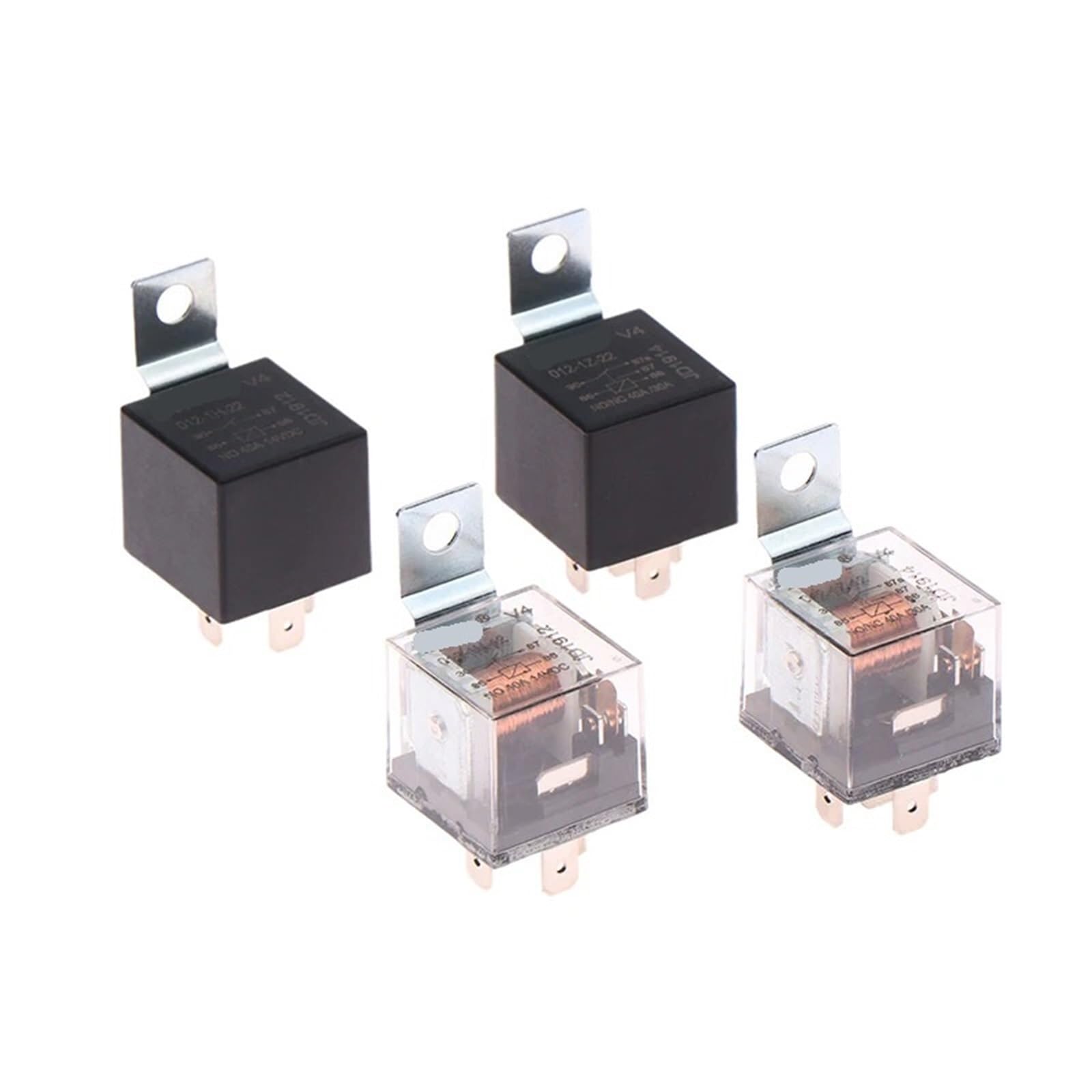 1 sztuka 4/5-pinowy 40 A wodoszczelny przekaźnik samochodowy DC 12 V 24 V przekaźnik do klimatyzatora reflektora (12 V 4-pinowy A)