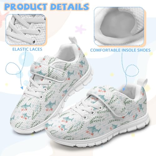 Floral Girls Comfy Single Buckle Sneakers Non-Slip Outdoor Walking Lightweight Athletic Running Shoes for Kids3