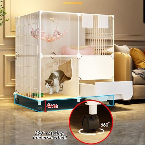 Cage pour chat avec litière fermée pour protéger vos meubles