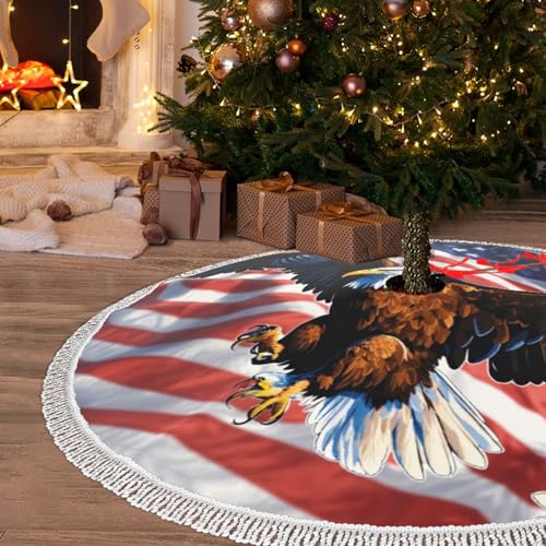 Tapis de sapin aigle imprimé et drapeau américain de qualité - 8